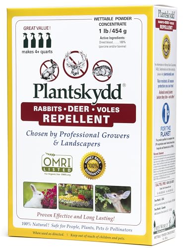 Plantskydd Animal Repellent for Deer, Rabbit, Voles, Powder Concentrate 1lb | Makes 1 Gallon of Liquid Repellent