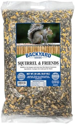 CountryMax Backyard Seeds Squirrel & Chipmunk Food Mix – 8 lb Bag – Premium Wildlife Blend with Sunflower Seeds, Peanuts & Corn – Ideal for Squirrels, Chipmunks, Rabbits & Backyard Birds​