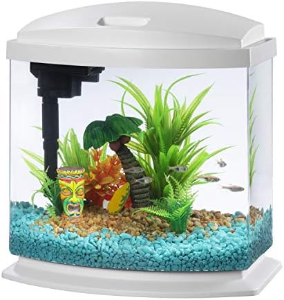 Aqueon LED MiniBow Small Aquarium Fish Tank Kit with SmartClean Technology, Blue, 1 Gallon