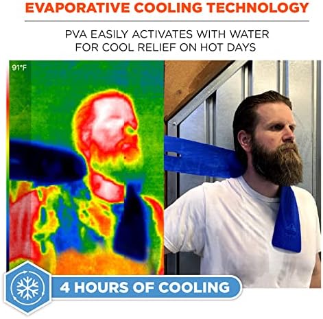 Ergodyne 6603-2PK Chill Its 6603 Cooling Neck Wrap, Long Lasting Cooling Relief, 2-Pack,Blue