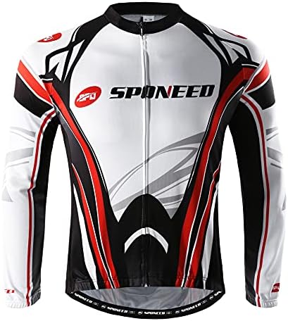 sponeed Cycling Clothes for Men Long Sleeve Mountain Bike Road Bicycle Shirt Jerseys Padded Pants Biking Outfits