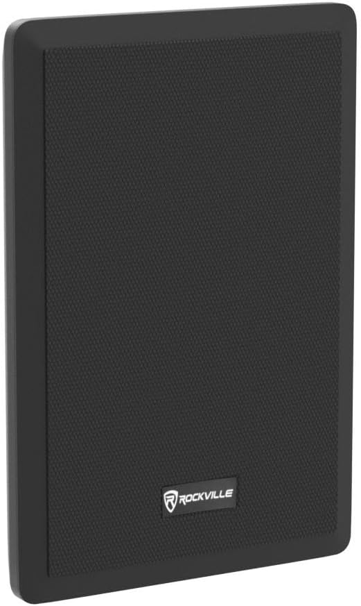 Rockville RockSlim Black 5.25" Home Theater Wall Mount Speakers, Pair