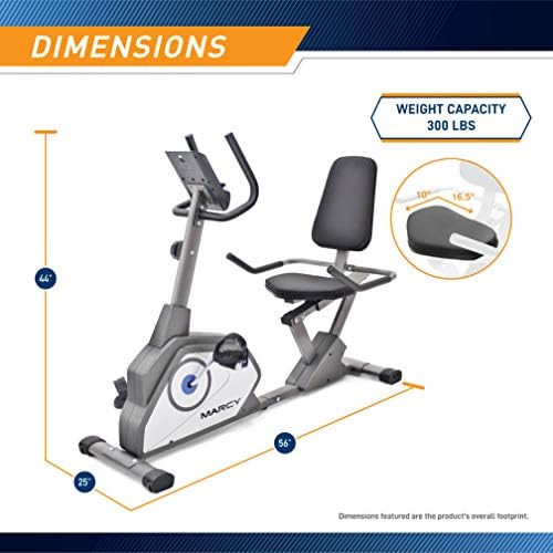 Marcy Magnetic Recumbent Exercise Bike with 8 Resistance Levels
