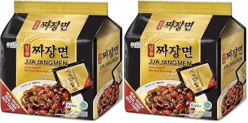 Paldo Fun & Yum Ilpoom Jjajangmen Chajang Noodle Traditional Brothless Chajang Ramen 7.05oz (Pack of 4)