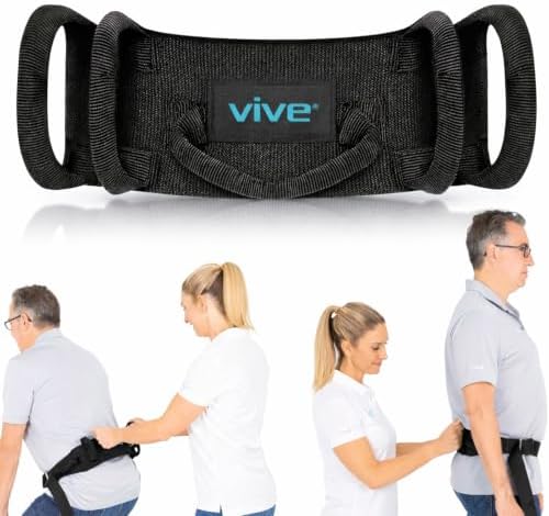 Vive Gait Belt (350lbs) Transfer Belt with Handles - Medical Nursing Safety Patient Assist - Bariatric, Elderly, Handicap
