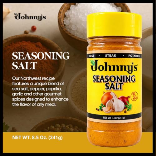 Johnny's - Fine Seasoning Salt - 8.5 oz | Classic All-Purpose Seasoning, Great For Meats, Vegetables, Fries, Soups, Grilling
