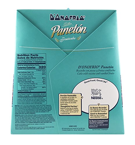 Paneton D’onofrio Traditional Fruit Cake- Gourmet Peruvian Panettone Dessert Bread- 31.7 Oz/ 1.98 lB (898 Grams)- Peruvian Food Product