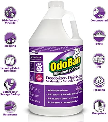 OdoBan Professional Disinfectant and Odor Eliminator Concentrate, 4 Gallons, Original Eucalyptus Scent