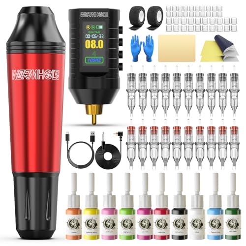 Wormhole Complete Tattoo Kit for Beginners Rotary Pen Machine