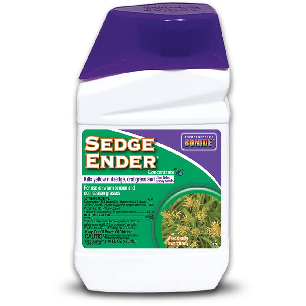 Bonide Sedge Ender, 16 oz Concentrated Weed Killer For Outdoors | Fast-Acting and Rainproof, Lawn Friendly Formula
