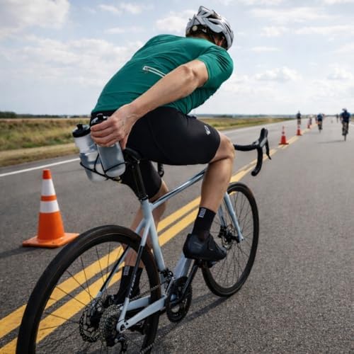 VeloChampion Universal Bike Water Bottle Holder Mount & 2 Cages, Standard | Rear Bike Saddle Bottle Cage Mount for Triathlon & Road Cycling. Holds 2 Bottles up to 750ml, Fits Saddle Rails 50-80mm
