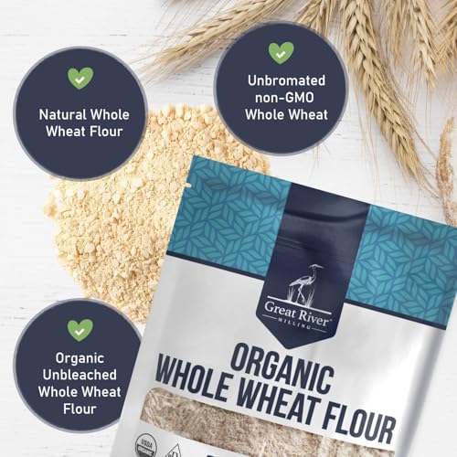 Great River Milling Organic Whole Wheat Flour, High Protein, 25 lb