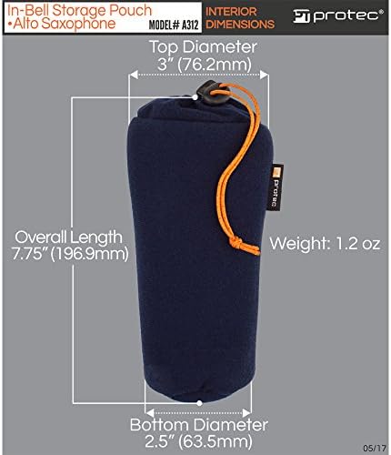 Protec Alto Sax In-Bell Storage Pouch For Neck, Mouthpiece, & Other Accessories (A312)