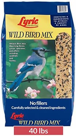 Lyric Wild Bird Mix - Includes Corn, Nuts, and Wild Bird Seed for Outside Feeders, Attracts Doves, Jays and Many More, 40 lb Bag | Includes corn