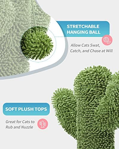 Made4Pets Cactus Cat Scratching Post for Small Indoor Cats & Kittens, 21.7"