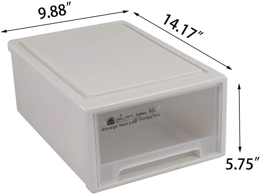 12 Quart Plastic Stacking Storage Drawer Unit Front Box, 1 Pack