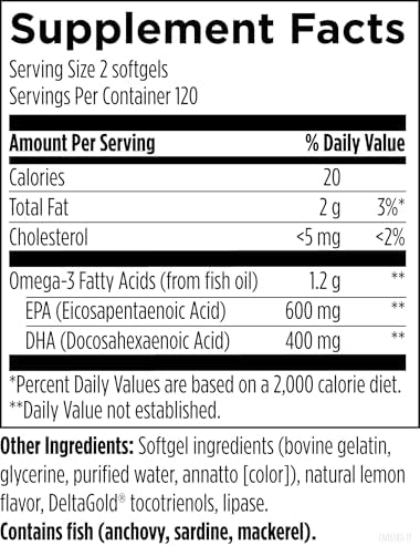 Designs for Health OmegAvail Ultra TG Fish Oil 1200mg - Triglyceride Form Omega 3 Fish Oil Supplement with DHA/EPA - No Fishy Aftertaste (120 Softgels)