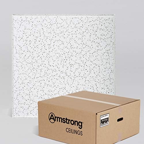 Armstrong Ceiling Tiles; 2x2 Ceiling Tiles - 16 pcs White; Acoustic Ceilings for Suspended Grid; CORTEGA 704