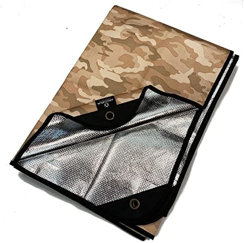 Arcturus Insulated Tarp, Reusable Heavy Duty Thermal Survival Blanket – 60x82in, Reflects 90% Body Heat, Waterproof, Windproof, 3-Layer Design, Reinforced Grommets, Olive Green | Reflective Mylar, Waterproof & Windproof, Reinforced Grommets for Tarp Setu…