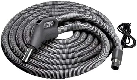 Broan-NuTone CH515 Current-Carrying Crush-Proof Central Vacuum Hose with Swivel Handle, 30' Long, 1.38" Inner Hose Diameter, Dark Gray