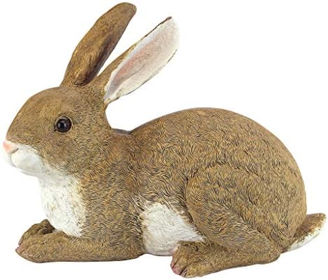 Design Toscano QM200861 Bashful The Bunny Lying Down Rabbit Outdoor Garden Statue, 10 Inch, full color