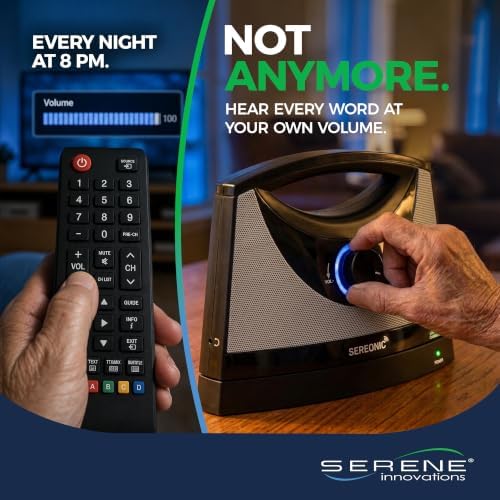 SEREONIC Portable Wireless Speakers for Smart TV - Ideal for TV Watching Without The Blaring Volume - Designed for Hard of Hearing, Elderly