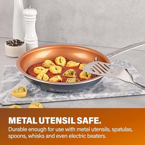 Gotham Steel Hard Anodized Pots and Pans Premium Cookware Set with Ultimate Nonstick Ceramic & Titanium Coating, Oven and Dishwasher Safe, Copper