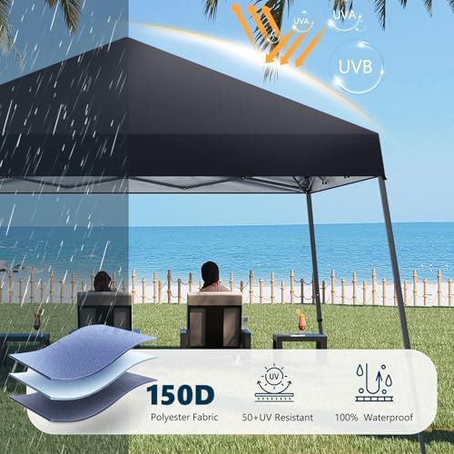 MASTERCANOPY 11x11 Slant Leg Pop Up Canopy Tent Black
