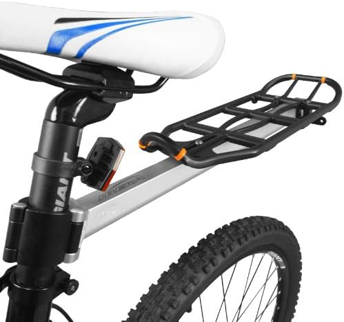 Ibera Seatpost-Mounted Rear Bike Rack - Quick-Release Bike Cargo Rack for 26"/700c Frames - 22 lbs Capacity & Adjustable Length - Weather Resistant