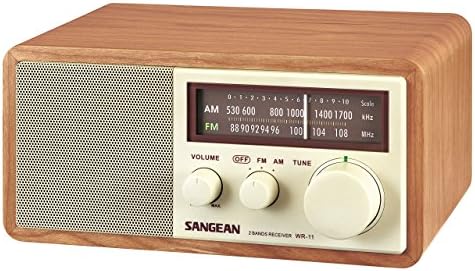 Sangean WR-11 Wood Cabinet AM/FM Table Top Analog Radio (Renewed)