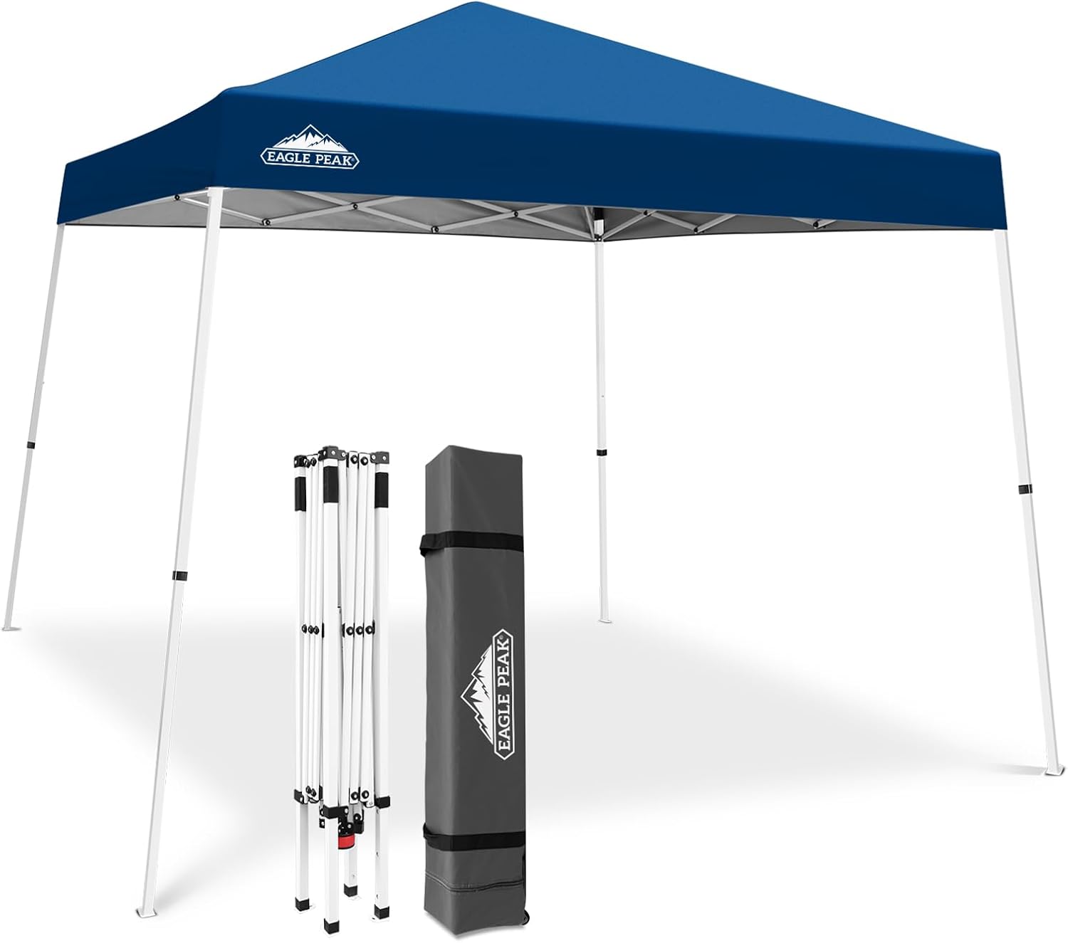 EAGLE PEAK 10x10 Slant Leg Pop Up Canopy Tent, Blue