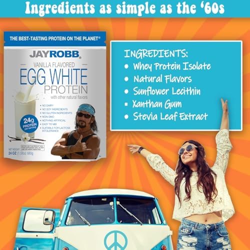 JAYROBB Vanilla Egg White Protein 24 oz, 1.5 Pound Bag