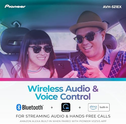 Pioneer AVH-521EX 6.8" Resistive Touchscreen Double Din Car Stereo | DVD Multimedia Receiver, Bluetooth, Backup Camera, SiriusXM, USB, FLAC Playback