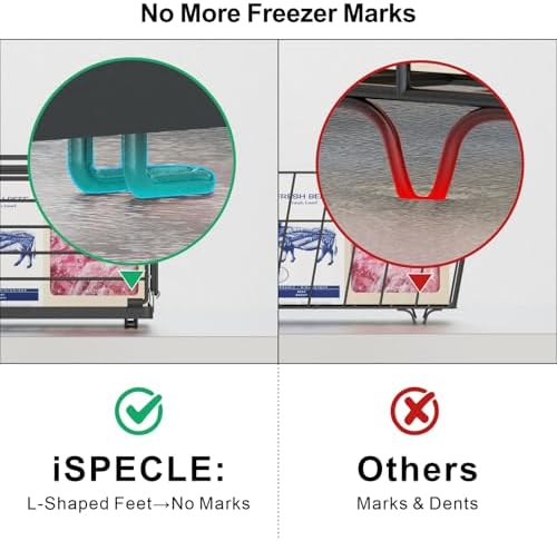 iSPECLE Freezer Organizer Bins - 2 Pack Expandable Freezer Bins for 10 to 20 Cu.Ft Chest Freezers