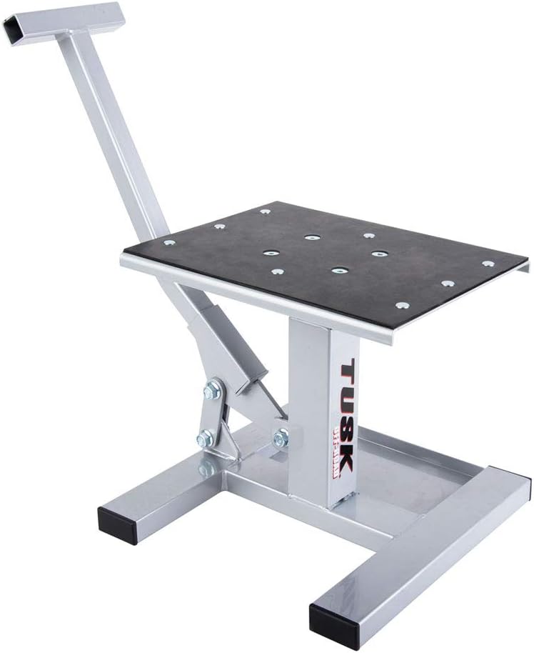 Tusk Adjustable Dirt Bike Motorcycle Lift Stand – Height Adjustable Maintenance Stand for Off-Road and Motocross Service