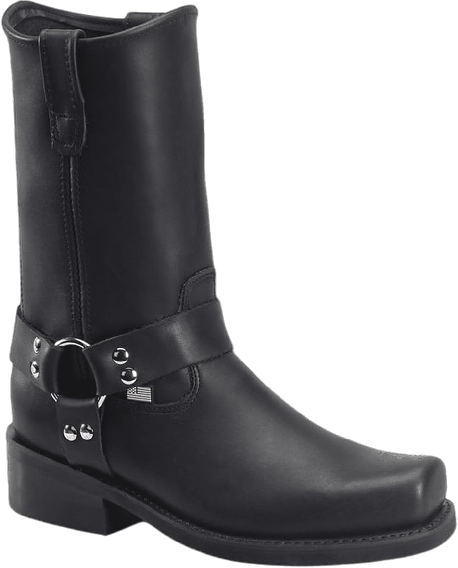 Double-H Barry 11" Harness Boots for Men - Leather, with PermaFresh Cushioned Insole and Slip-Resistant Outsole, Made in USA | Permafresh Cushioned Insole and Slip-Resistant Outsole, Shock-Absorbing Midnight Insert, Narrow Square Toe