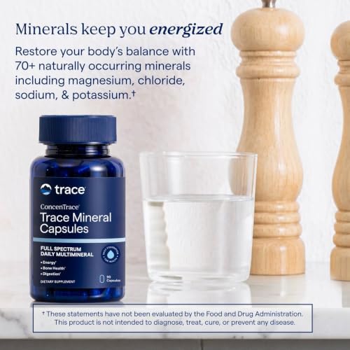 Trace Minerals ConcenTrace Ionic Trace Mineral Tablets, 90 Tablets | 70+ ionic trace minerals, Great Salt Lake sourced, Supports bones, joints