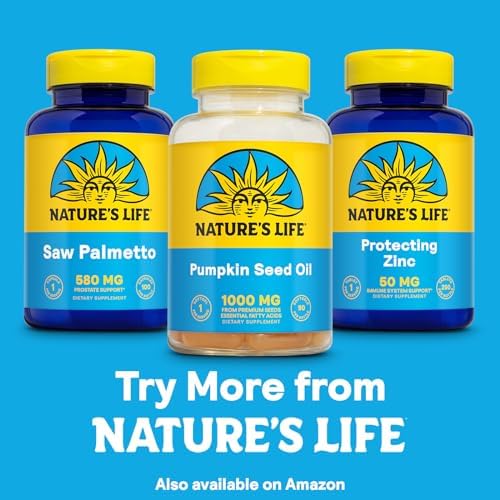 Nature's Life Pumpkin Seed Oil Supplement - Source of Omega 3 6 Essential Fatty Acids and Antioxidants - Cold Pressed from Organic Pumpkin Seeds