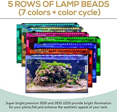 hygger 18W 24/7 Lighting Aquarium LED Light, Sunrise-Daylight-Moonlight Mode and DIY Mode