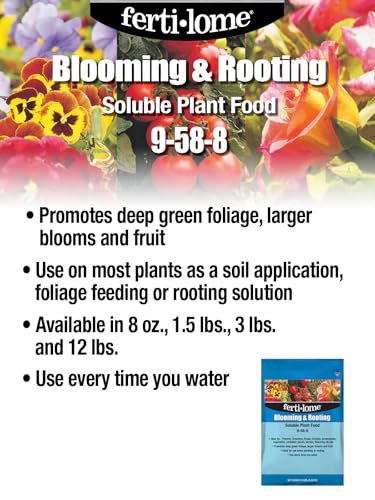 Fertilome (11772) Blooming & Rooting Plant Food 9-58-8, 3 lbs | 9-58-8 high-phosphorus soluble - Promotes blooms & roots on orchids, roses, tomatoes - Home gardeners