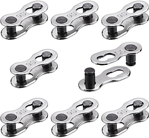 8 Pairs Bicycle Missing Link for 6, 7, 8, 9, 10 Speed Chain Master Link for Bicycle Chain Reusable Bike Parts, Silver