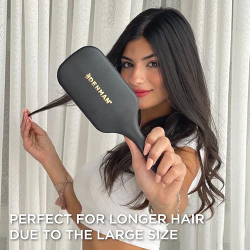 Denman Gentle Paddle Hairbrush for Comfortable Detangling, Blowdrying and Styling