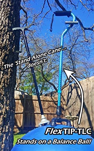 FlexTIP (TLC 5") Cool Walking Cane Tripod Foot – Free-Standing - Anti-Shock, Bending