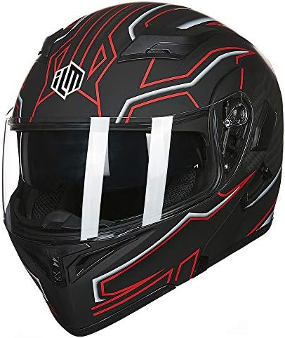 ILM Motorcycle Dual Visor Flip up Modular Full Face Helmet DOT Model 902/902L