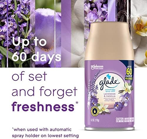 Glade Lavender & Vanilla Automatic Spray Refills Air Fresheners (6.2 Ounce (Pack of 6))