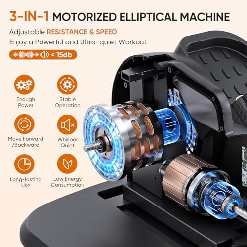 Dripex Under Desk Elliptical Machine, 3-in-1 Electric Leg Exerciser As Seen On TV, 16 Adjustable Speed & Resistance