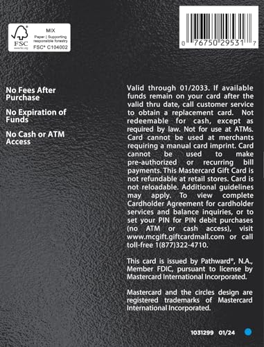 MasterCard Physical Gift Card – $200 (plus $6.95 Purchase Fee)
