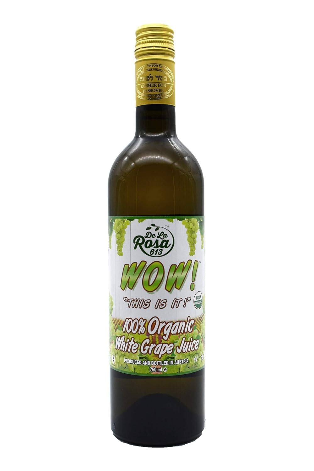 De La Rosa Organic Austrian Kosher Red Grape Juice (25.4 oz - 2pack)