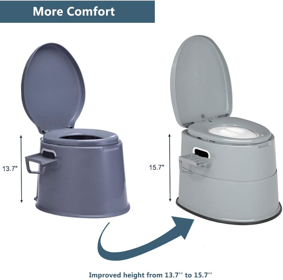 VINGLI Portable Toilet | Indoor Outdoor Commode w/Detachable Inner Bucket & Removable Paper Holder, Lightweight & Compact for Camping, Boat, Van