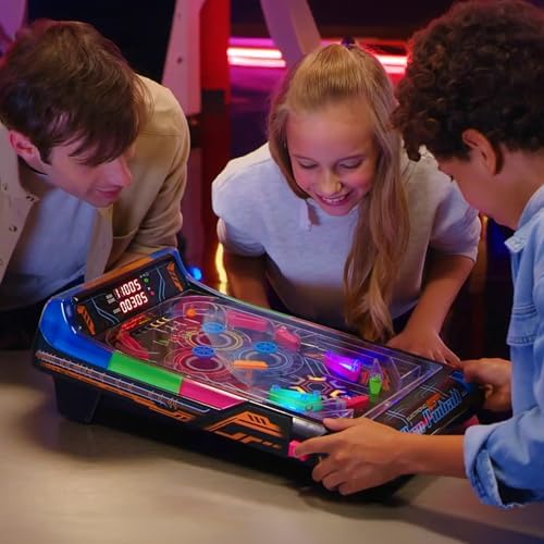 Merchant Ambassador Electronic Arcade Pro Pinball - Light & Sound Tabletop Game, Dual LED Scoreboard, 10 Professional-Grade Features